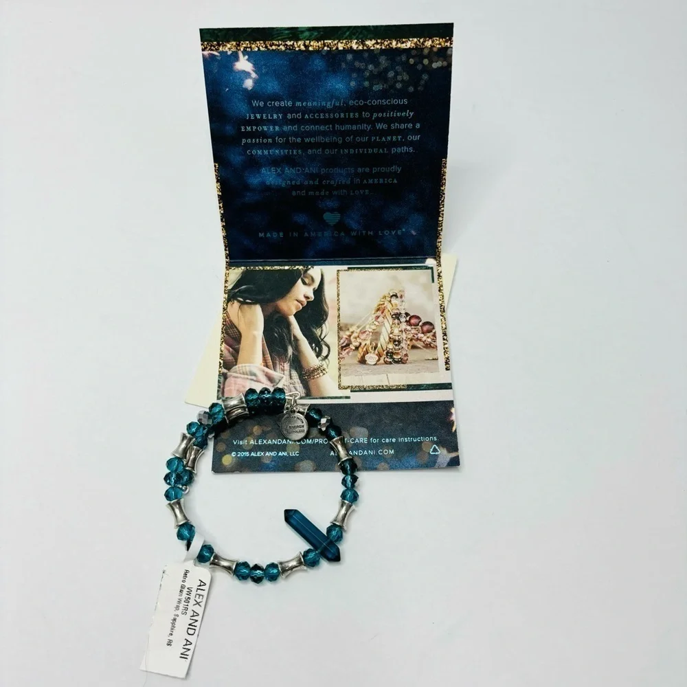 ALEX AND ANI Retro Glam Wrap Sapphire Bracelet